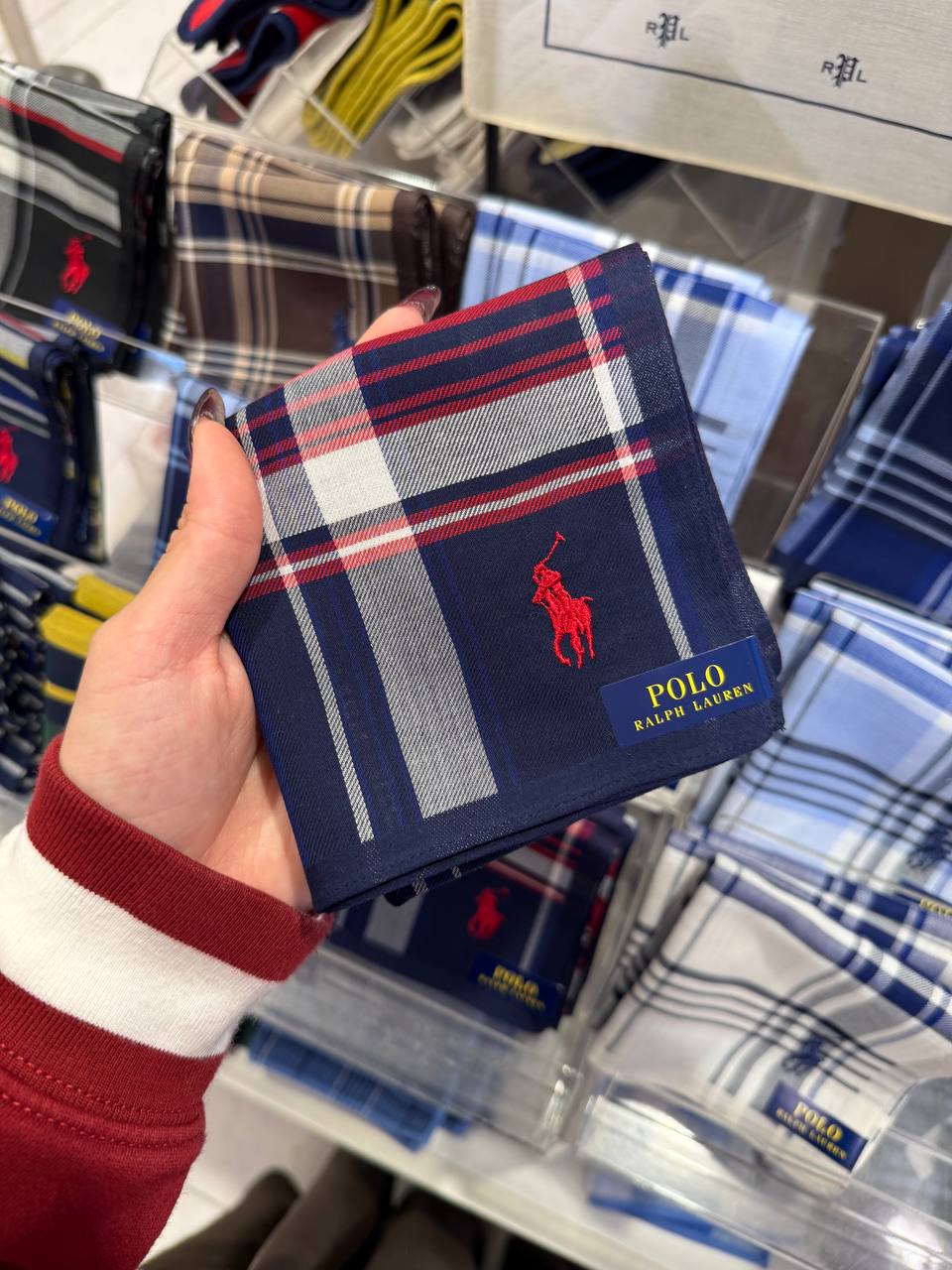 [现货] Ralph Lauren 小方巾 格纹Red
